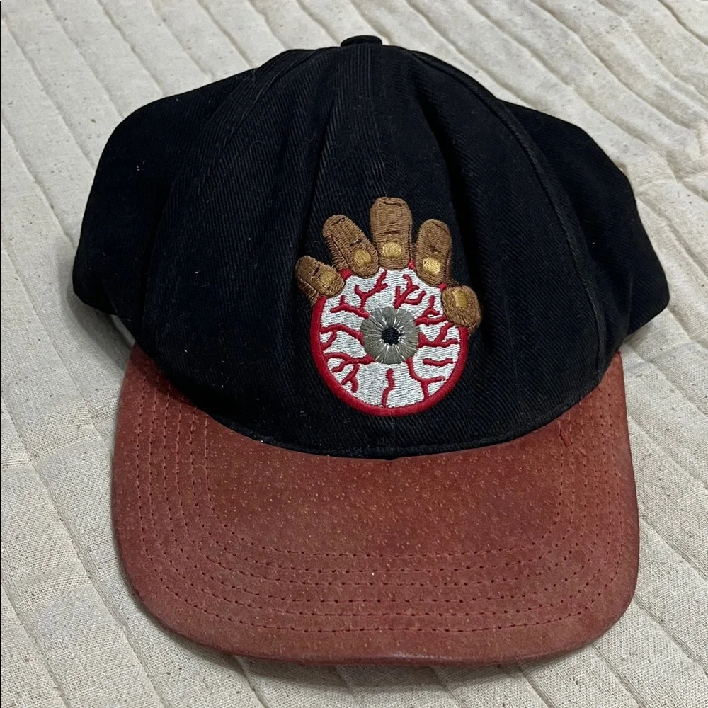 Red Eye Records Black  and Brown and Red Embroidered Men's Cap